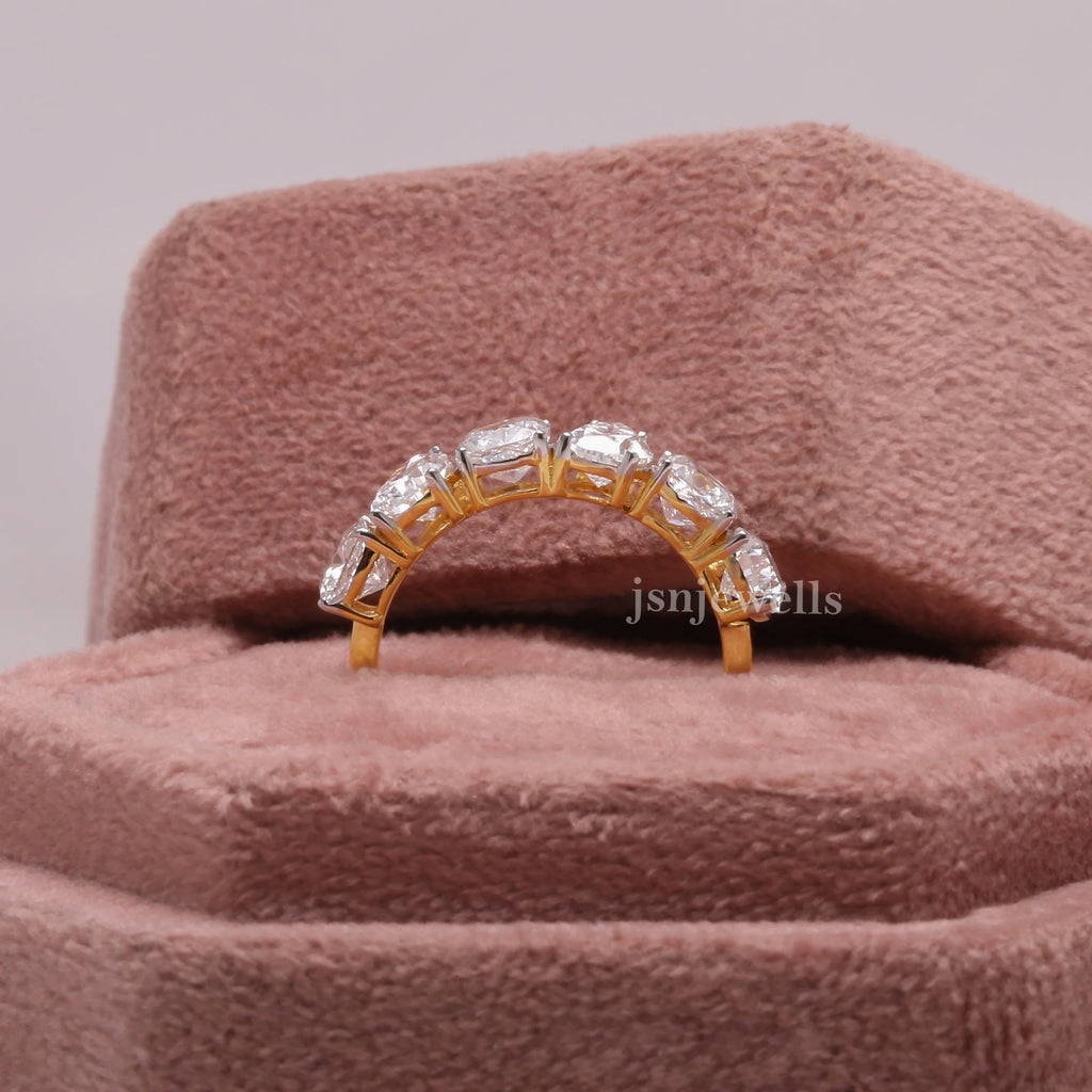 2 Ctw Cushion & Pear Cut CVD Lab Diamond Wedding Band