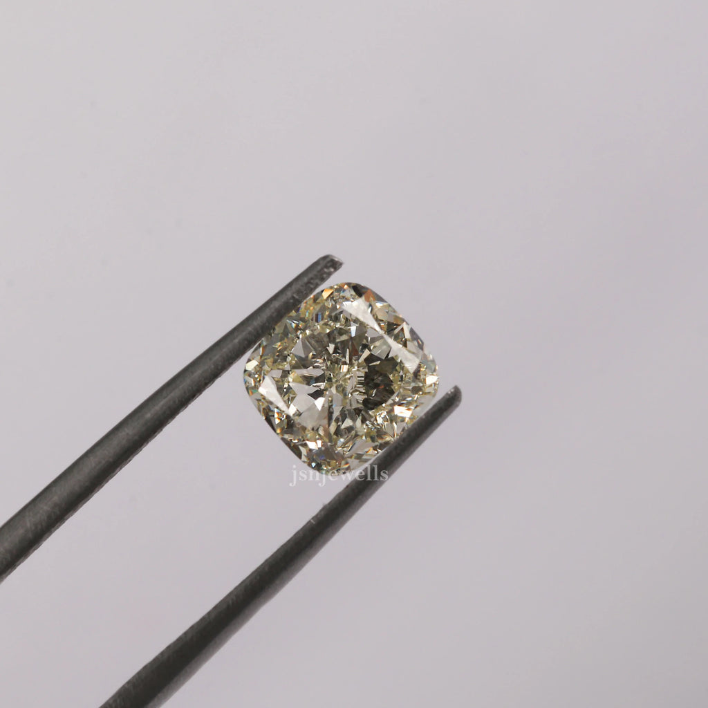 8MM Light Yellow Cushion Cut Conflict Free Loose Diamond