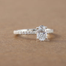 2.00 CT Cushion Lab Created Diamond Solitaire With Accent Ring