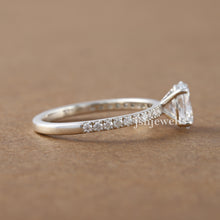 2.00 CT Cushion Lab Created Diamond Solitaire With Accent Ring