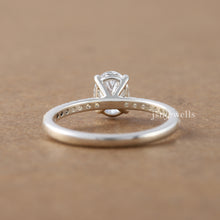 2.00 CT Cushion Lab Created Diamond Solitaire With Accent Ring