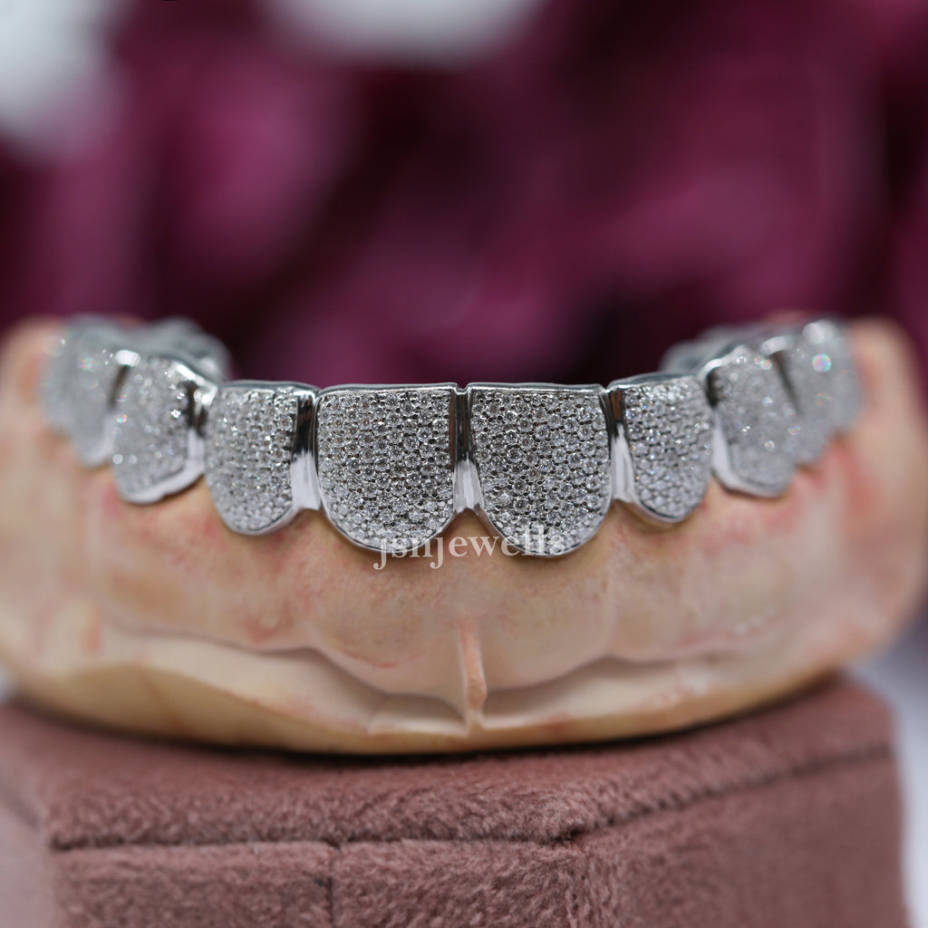 Custom Fit Sterling Silver Grill with VVS-Moissanite