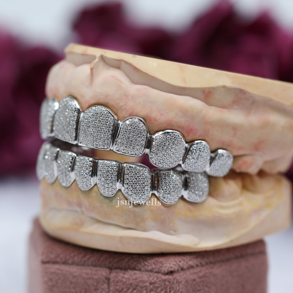 Custom Fit Sterling Silver Grill with VVS-Moissanite