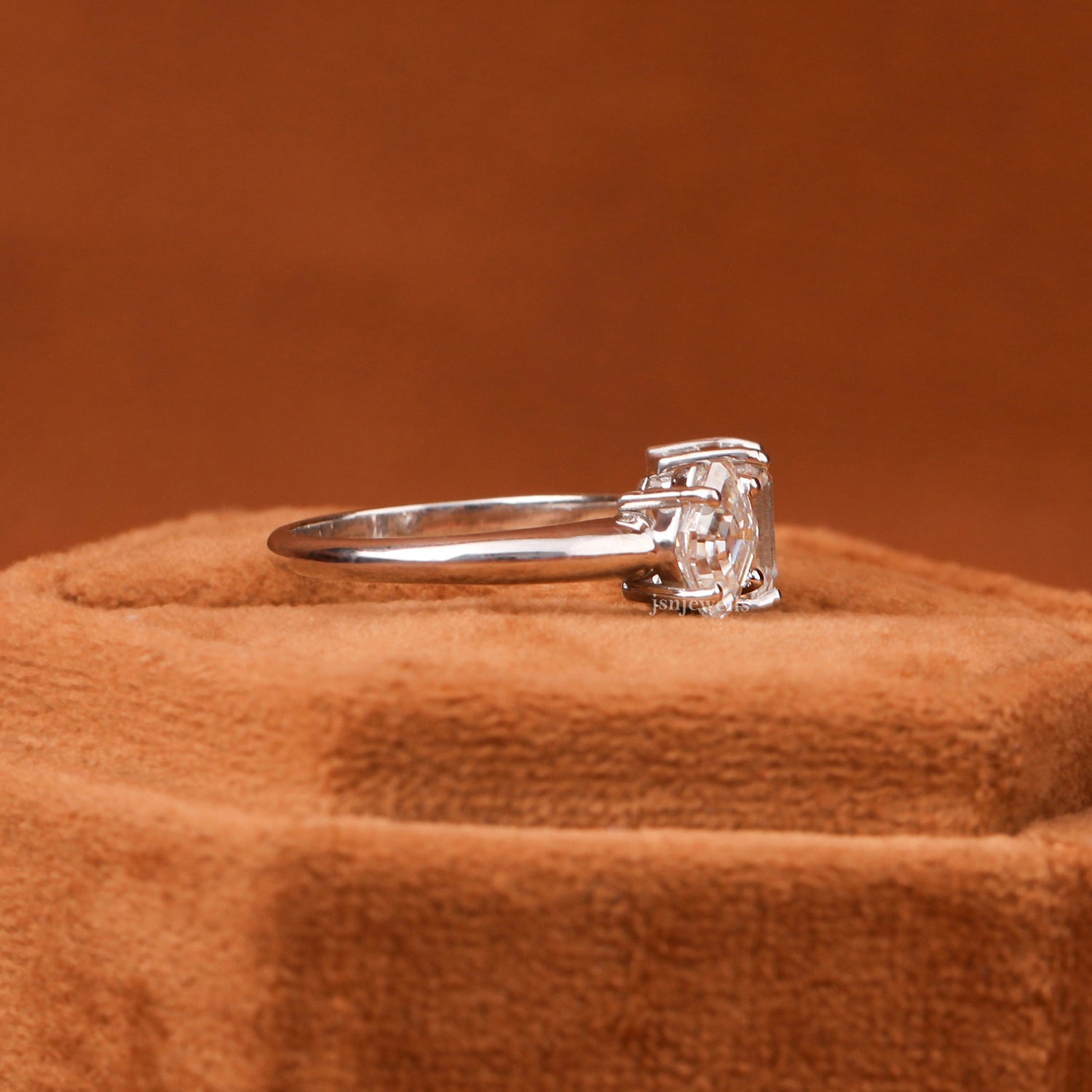Asscher & Emerald Cut Lab Grown Diamond Toi et Moi Engagement Ring