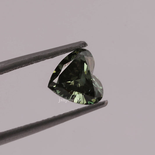 1.35 Carat Green Eco-Friendly Heart Cut Loose Diamond