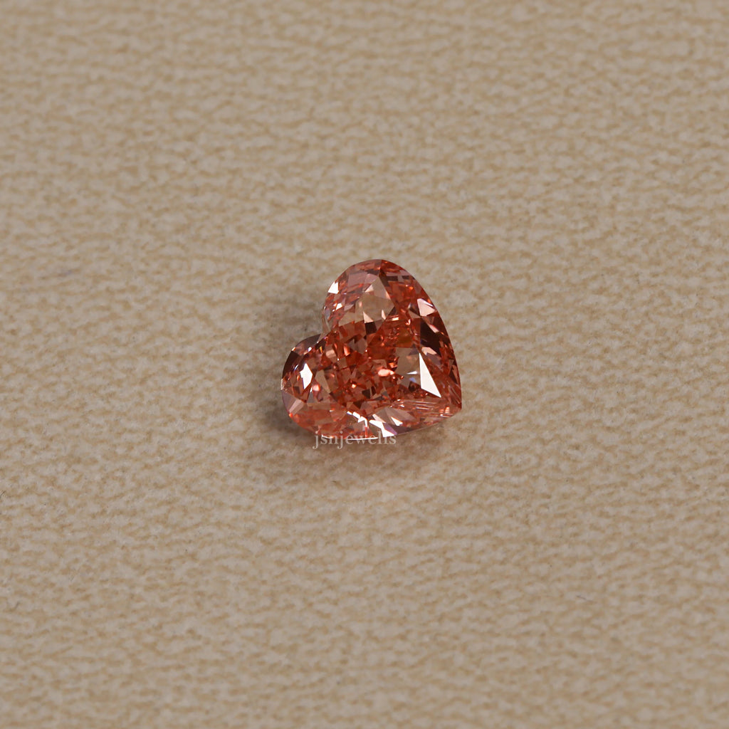 4.57 Carat Fancy Coloured Heart Cut CVD Loose Diamond