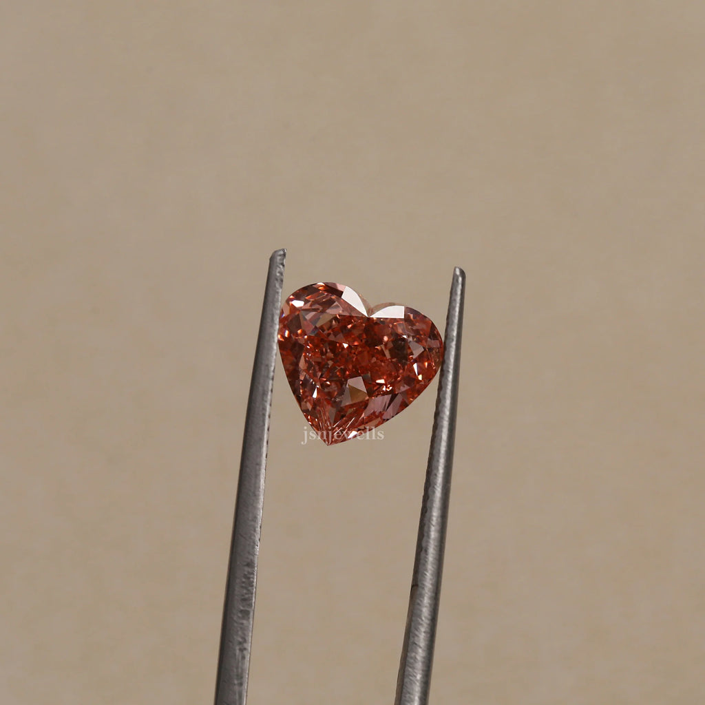 4.57 Carat Fancy Coloured Heart Cut CVD Loose Diamond