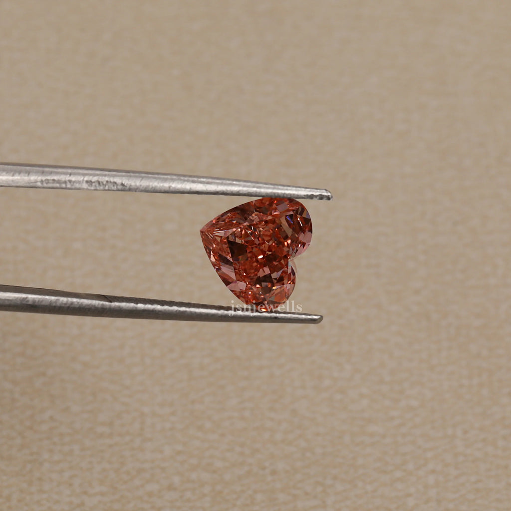 4.57 Carat Fancy Coloured Heart Cut CVD Loose Diamond