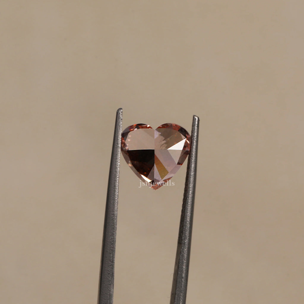 4.57 Carat Fancy Coloured Heart Cut CVD Loose Diamond