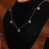 Pear Cut Lab Grown Diamond Flower Minimalist Necklace
