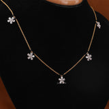 Pear Cut Lab Grown Diamond Flower Minimalist Necklace