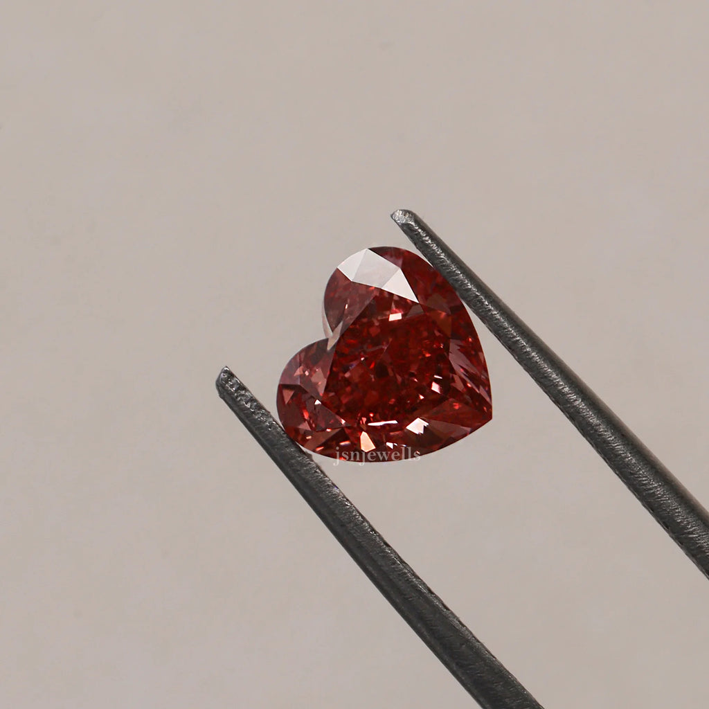 2.20 CT Fancy Vivid Pink Lab Created Heart Cut Diamond