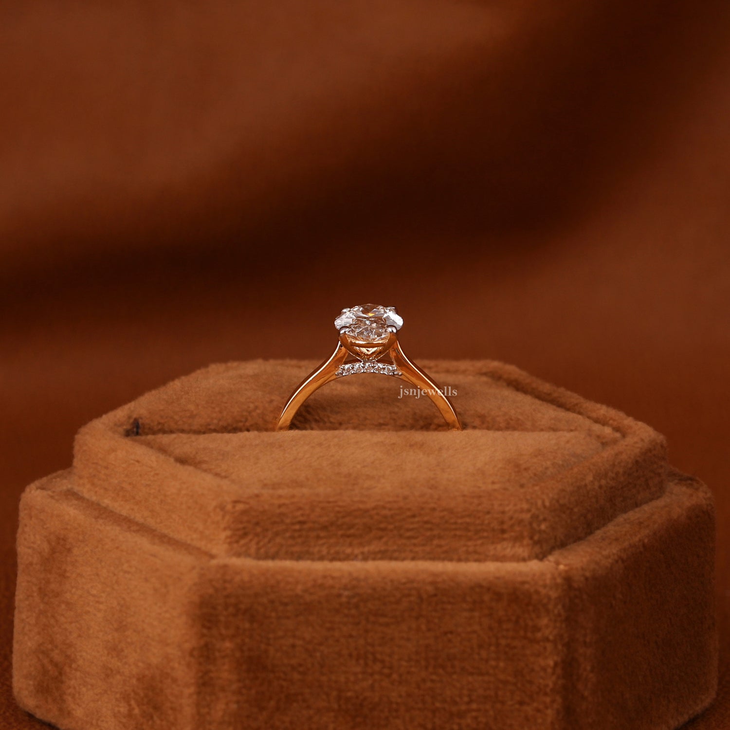 Shop Oval Engagement Rings – Lab-Grown Diamond Cathedral Ring