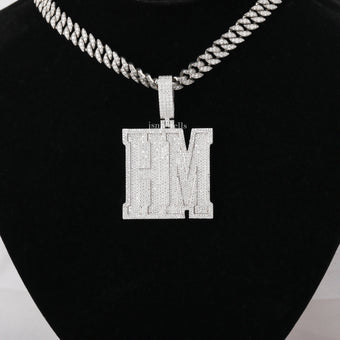 MNAR GUBARA TB PENDANT 3.5 INCH AND 8MM 18 INCH CUBAN CHAIN