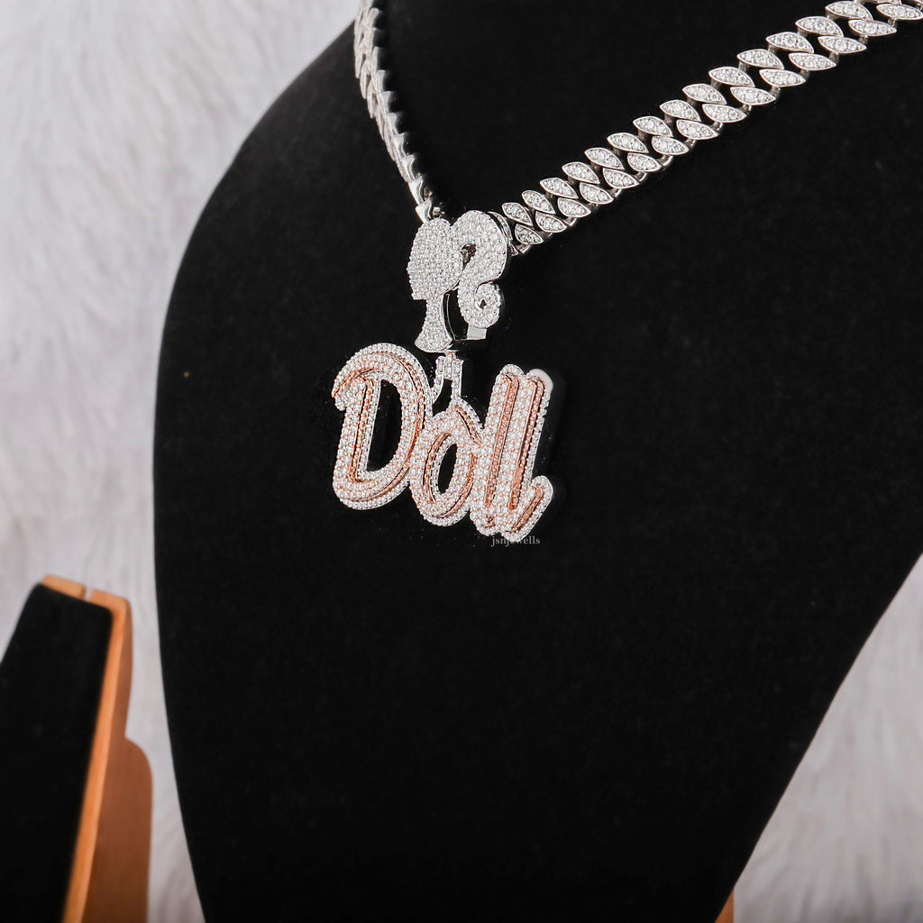 Moissanite Diamond "Doll" Hip Hop Pendant For Women's