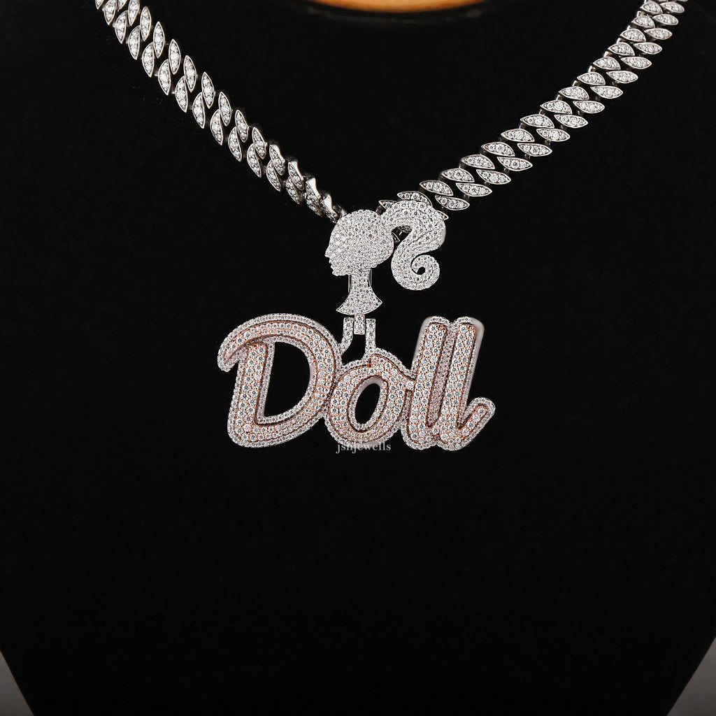 Moissanite Diamond "Doll" Hip Hop Pendant For Women's