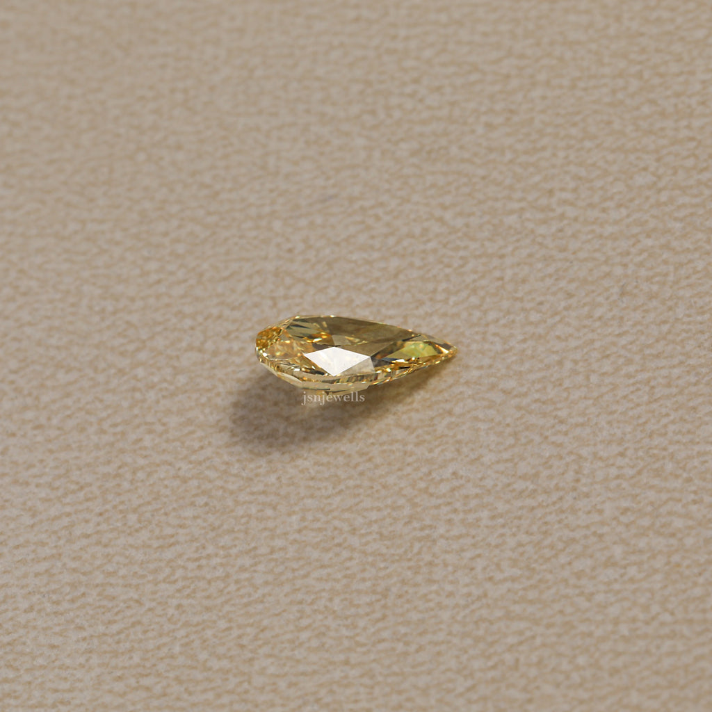 Yellow Color Loose Lab Grown Diamond Pear Cut