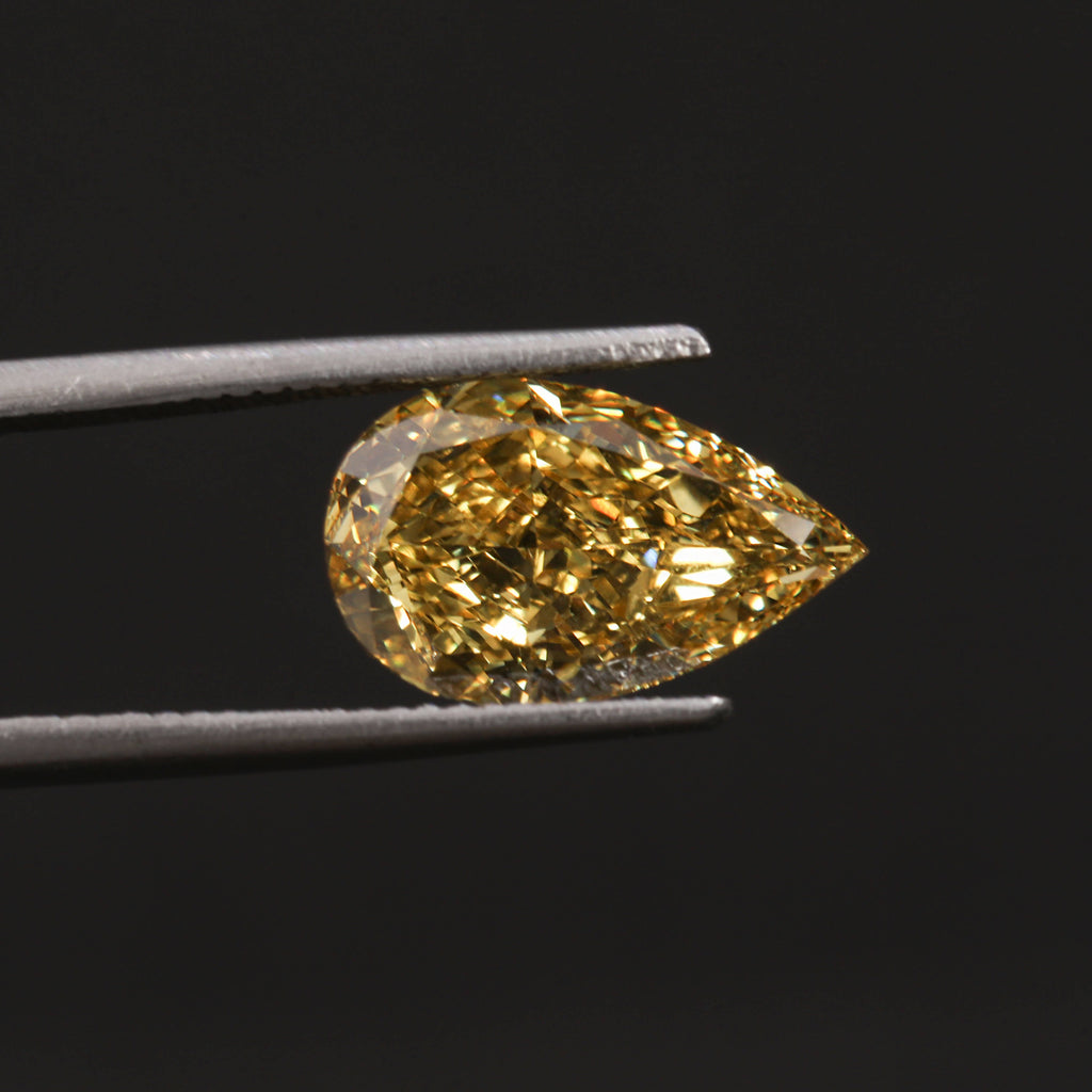 2.75 Carat Yellow Color Pear Cut Loose Diamond Use For Jewelry