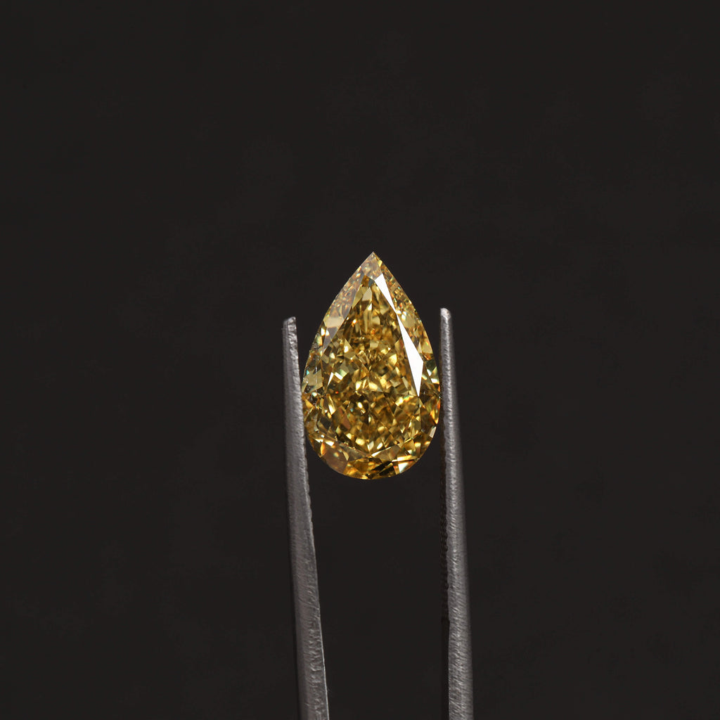 2.75 Carat Yellow Color Pear Cut Loose Diamond Use For Jewelry