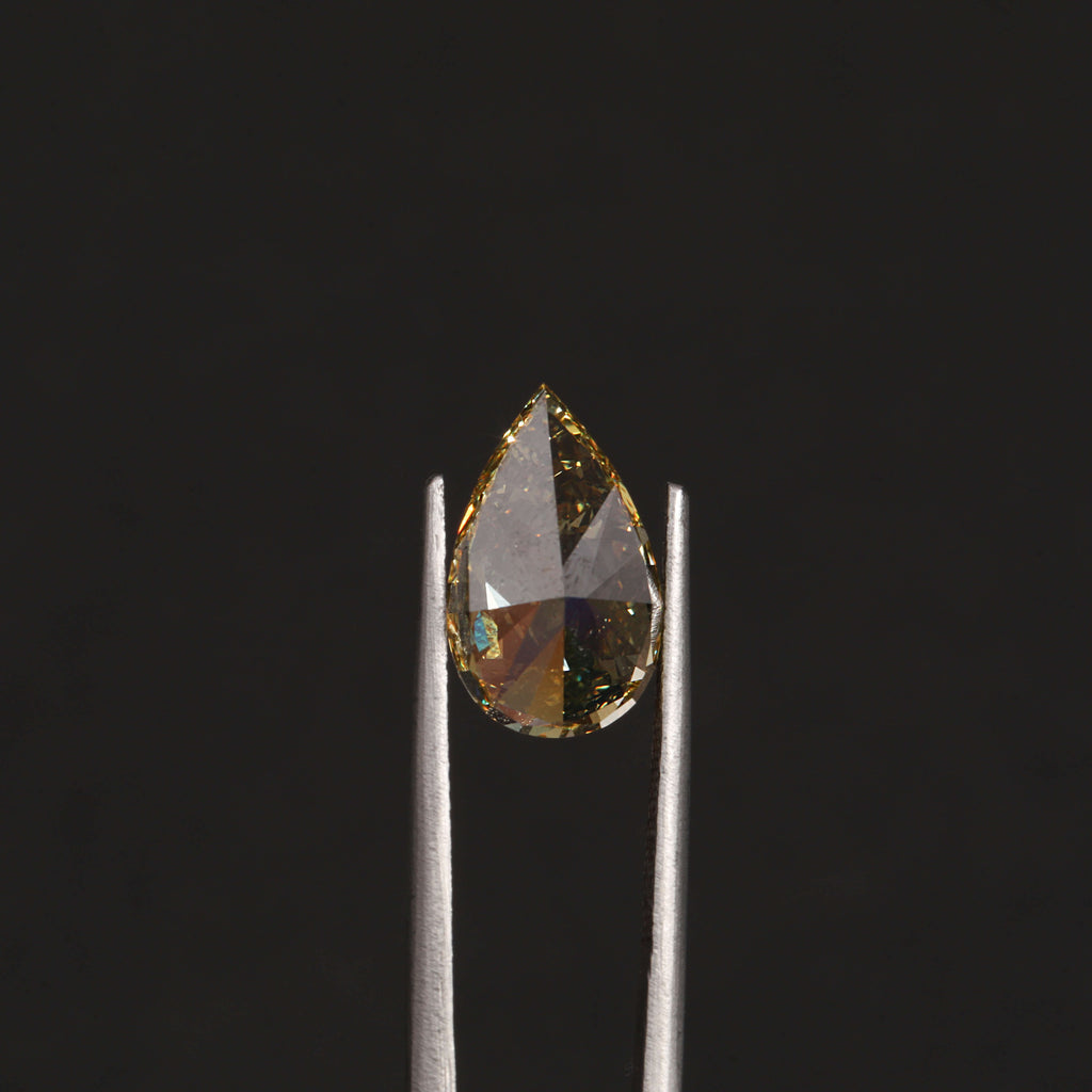 2.75 Carat Yellow Color Pear Cut Loose Diamond Use For Jewelry