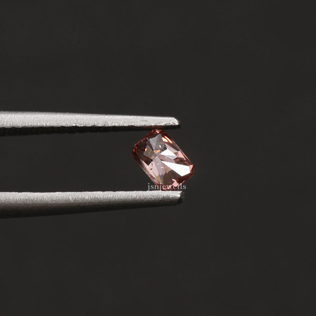 Pink Radiant Cut Fancy Loose Diamond 1 Carat VS1 Clarity IGI CERTIFIED For Custom Jewelry