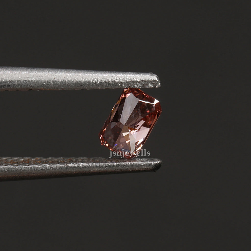 Pink Radiant Cut Fancy Loose Diamond 1 Carat VS1 Clarity IGI CERTIFIED For Custom Jewelry