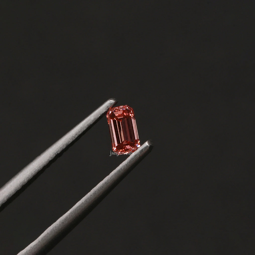 3 CT Emeral Cut Loose Diamond Pink Color