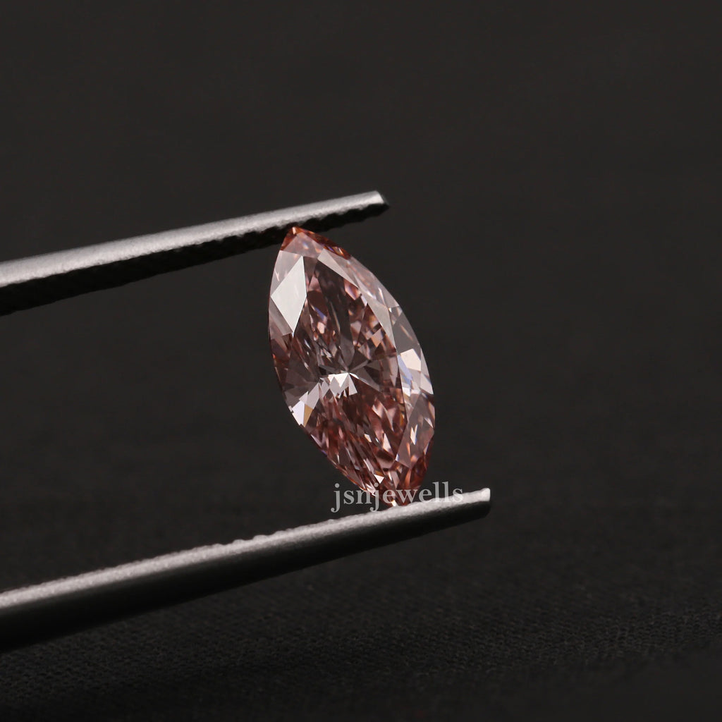 Marquise Cut 1.00 Carat Pink CVD Lab Grown Diamond