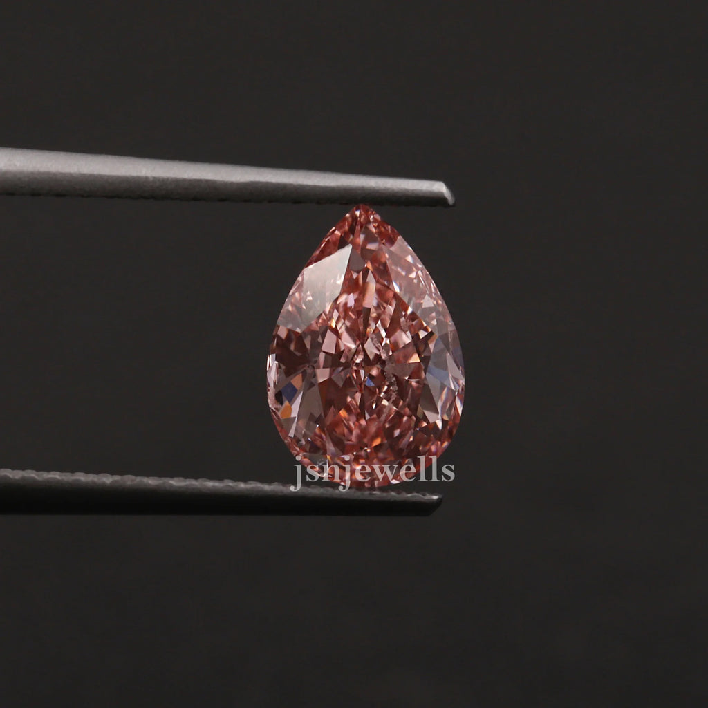 1.00 Carat Pink Pear Cut CVD Lab Grown Loose Diamond