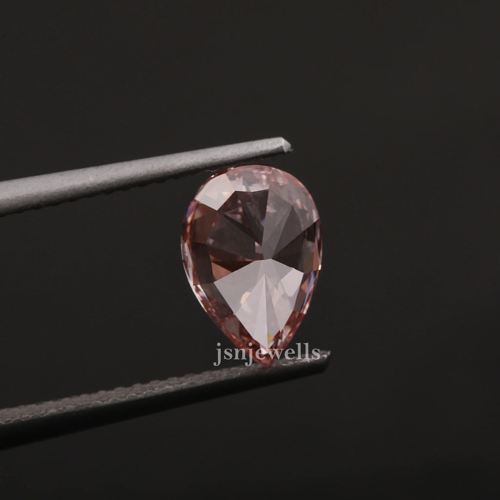 1.00 Carat Pink Pear Cut CVD Lab Grown Loose Diamond