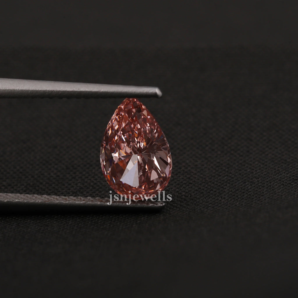 1.00 Carat Pink Pear Cut CVD Lab Grown Loose Diamond