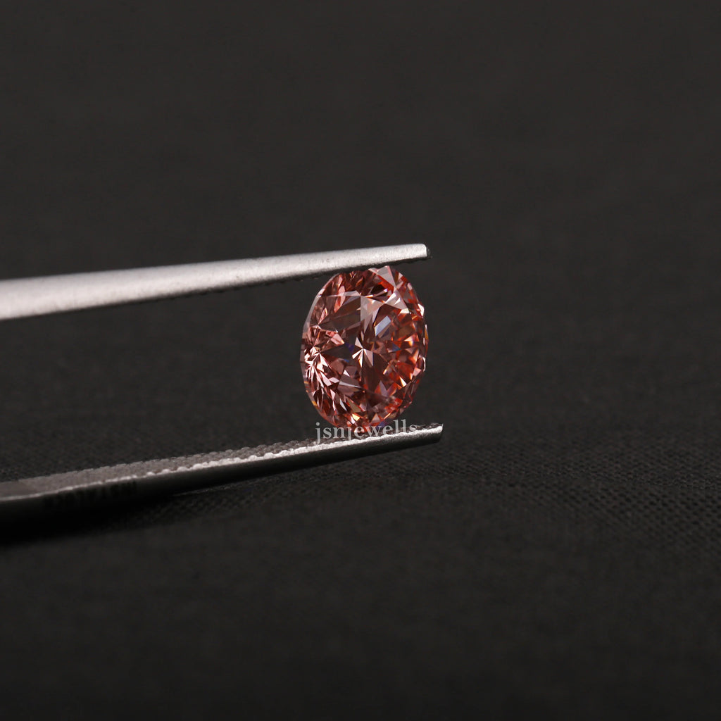 1Ct Round-cut Earth-Friendly Pink Lab Diamond Loose