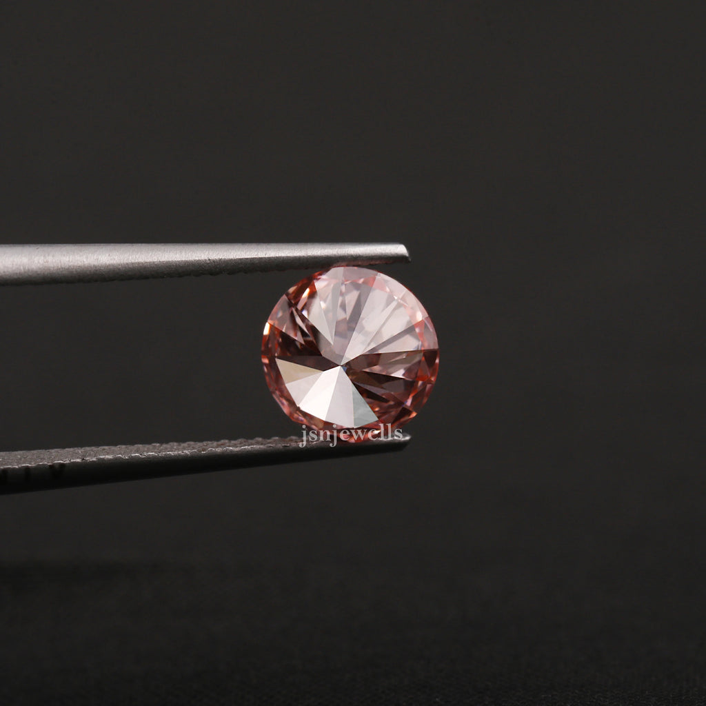 1Ct Round-cut Earth-Friendly Pink Lab Diamond Loose