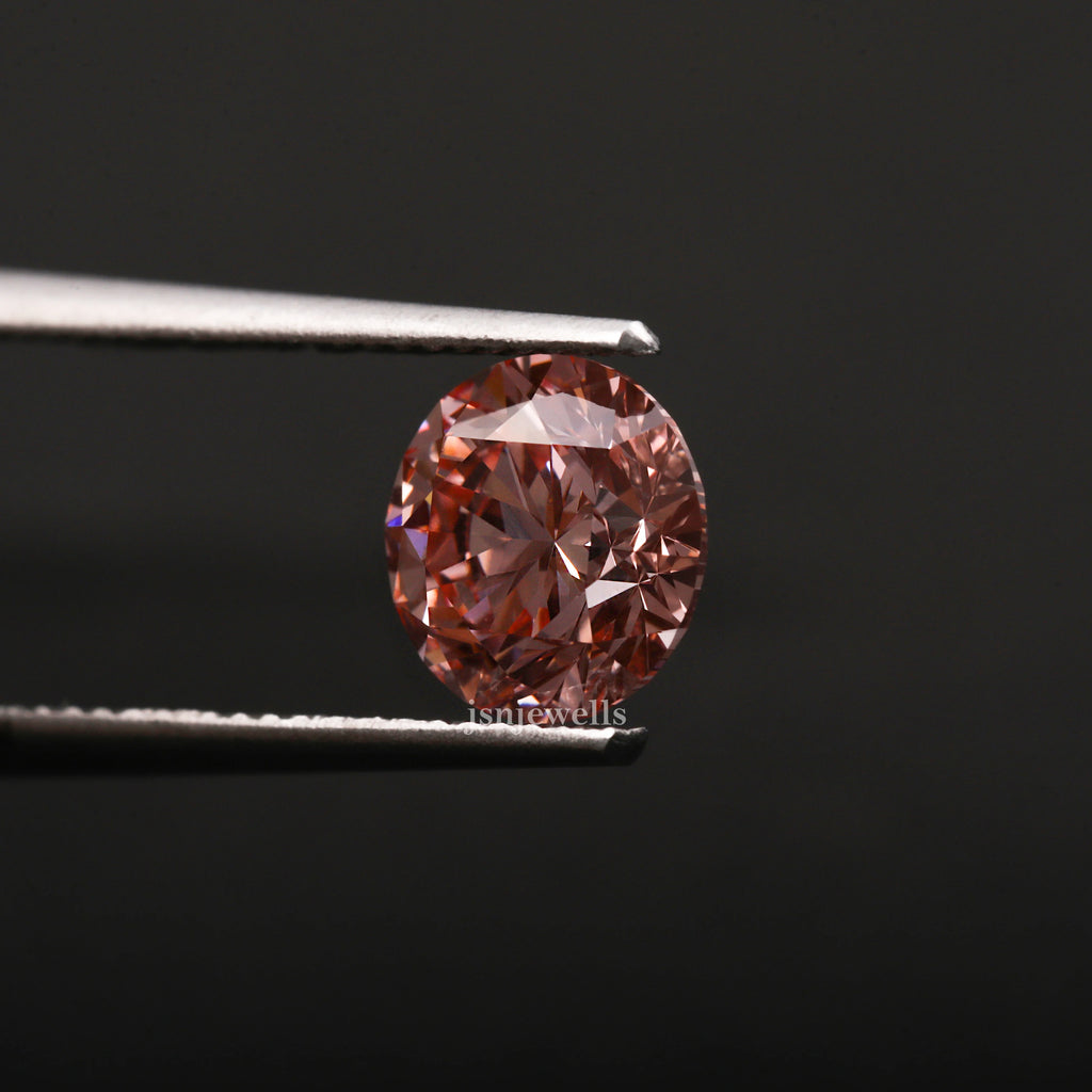 1Ct Round-cut Earth-Friendly Pink Lab Diamond Loose