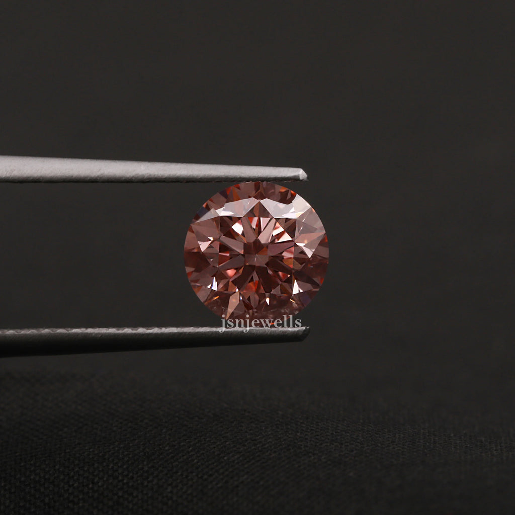 1Ct Round-cut Earth-Friendly Pink Lab Diamond Loose