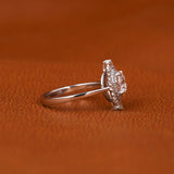 Round Cut Lab Grown Diamond Double Halo Engagement Ring