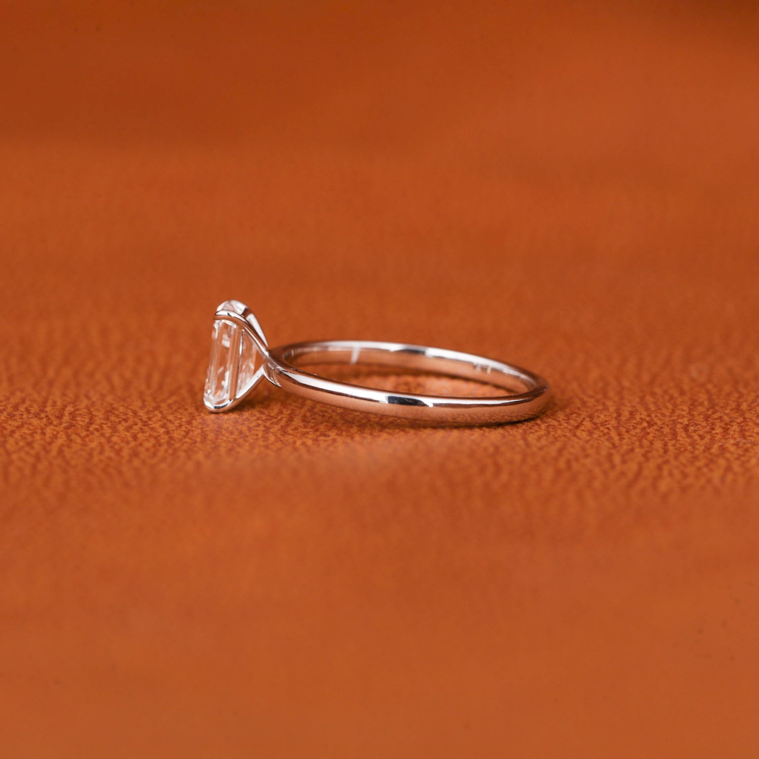 Emerald Cut Lab Grown Diamond Solitaire Engagement Ring