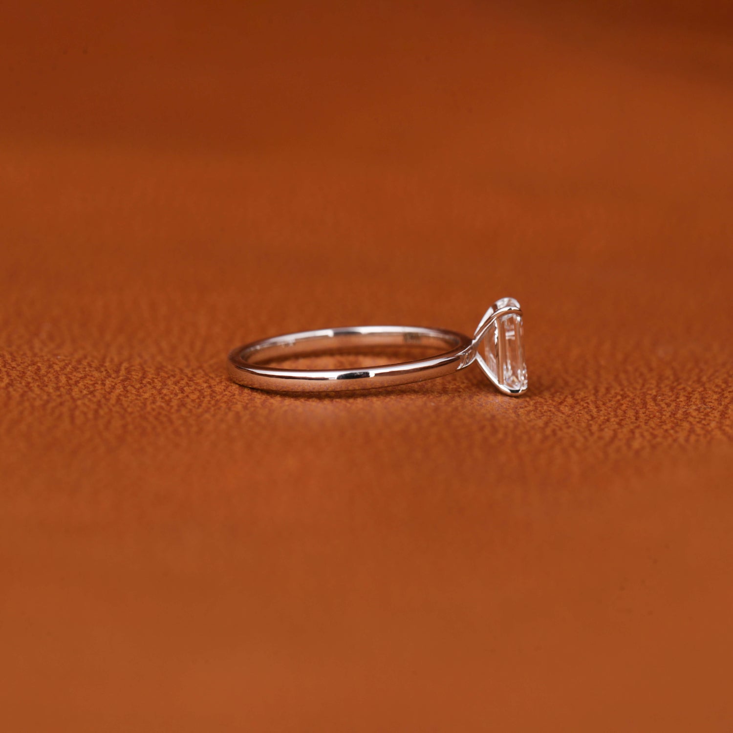 Emerald Cut Lab Grown Diamond Solitaire Engagement Ring