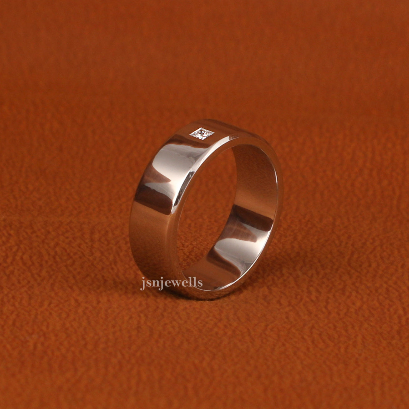 Princess Cut Lab Grown Diamond Bezel Solitaire Men's Ring