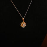 Round Cut Lab Grown Diamond Floral Solitaire Pendant Necklace