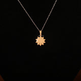 Round Cut Lab Grown Diamond Floral Solitaire Pendant Necklace