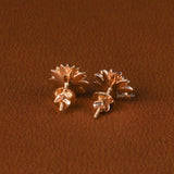 Round Cut Lab Grown Diamond Floral Stud Earrings