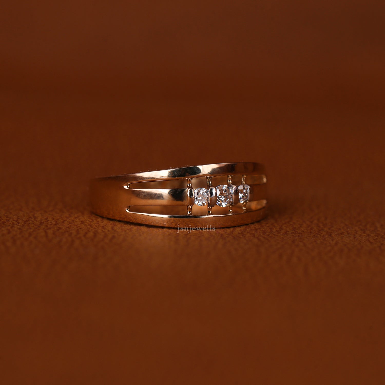 Round Cut Lab Grown Diamond Channel Men's Wedding Band