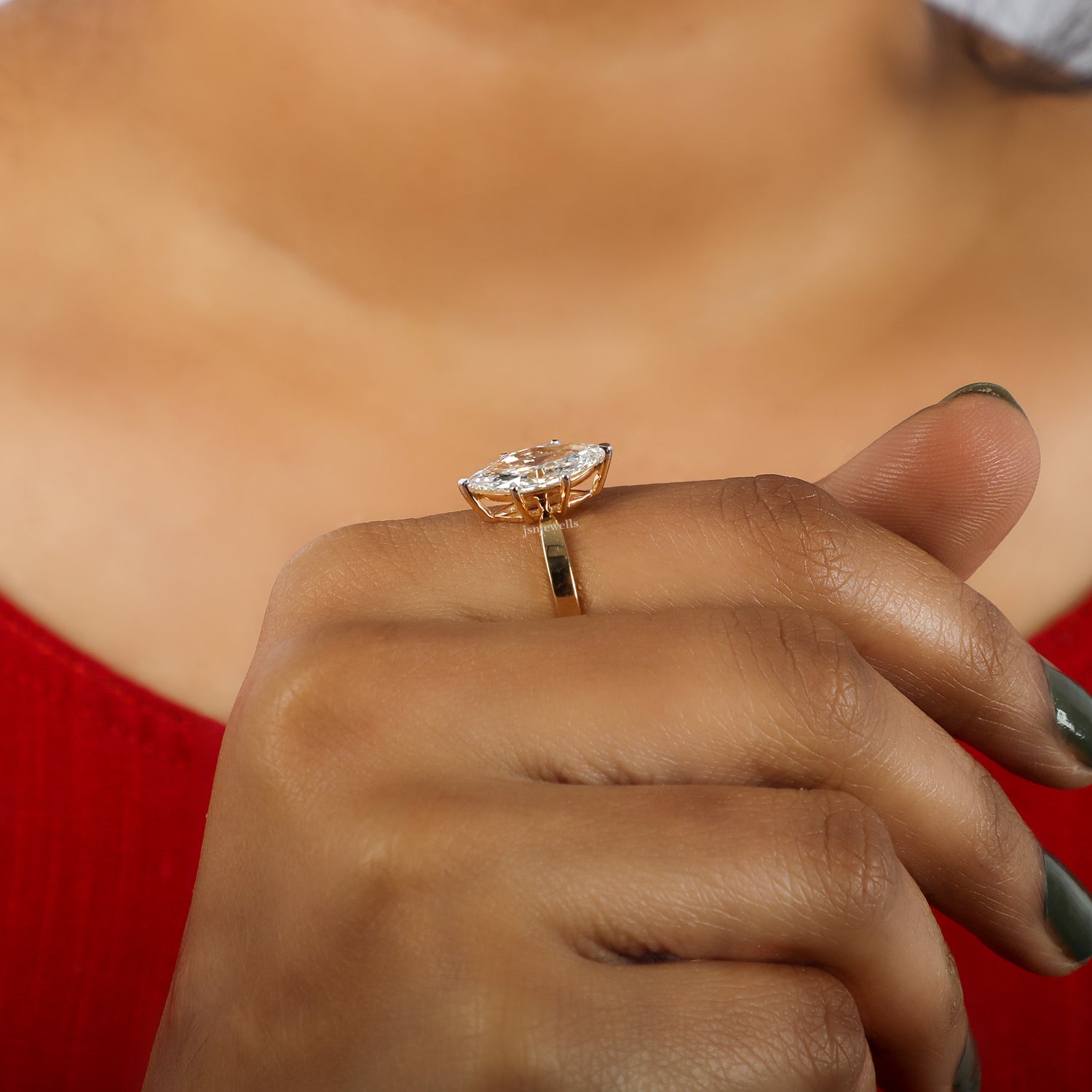 Marquise Cut Lab Grown Diamond Solitaire Engagement Ring