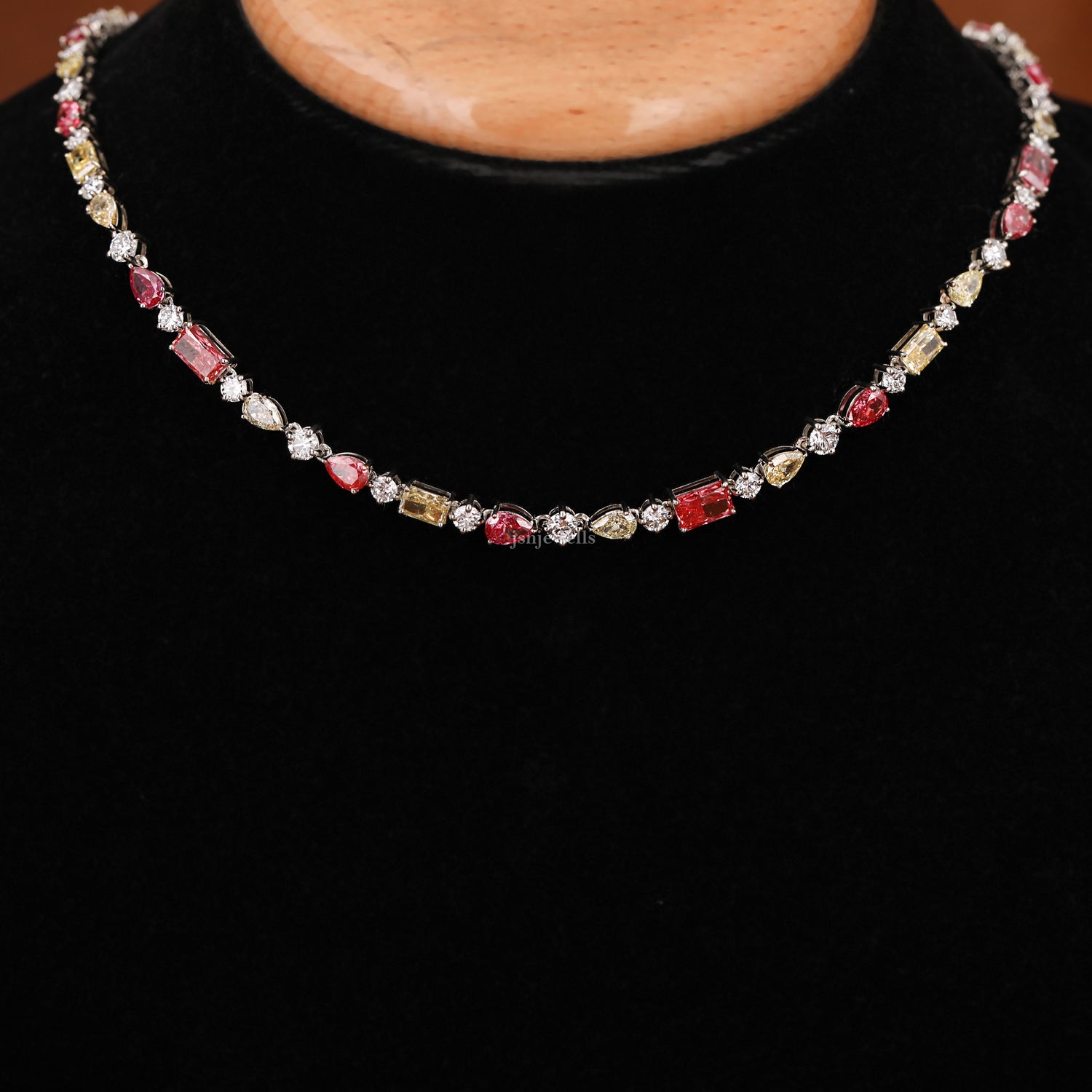 Multi Shape Lab Grown Diamond Tennis Layering Necklace