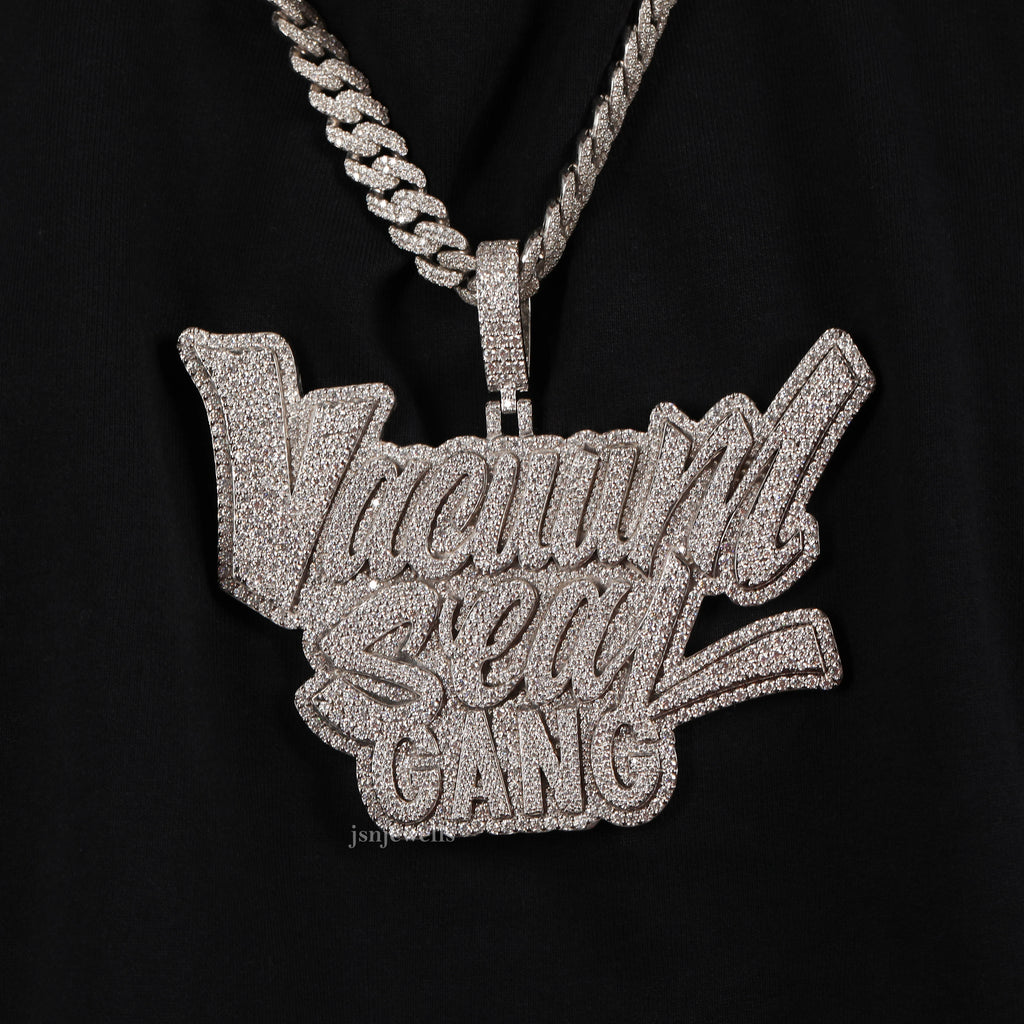 VACUUM SEAT GANG AESTHETIC Moissanite Diamond FUNKY PENDANT Iced Out Custom Pendant