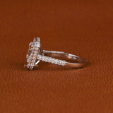 Asscher Cut Lab Grown Diamond Halo & Pave Engagement Ring