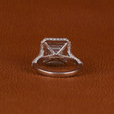 Asscher Cut Lab Grown Diamond Halo & Pave Engagement Ring