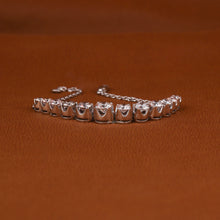 Round Cut Lab Grown Diamond Charm Tennis Bracelet For Women