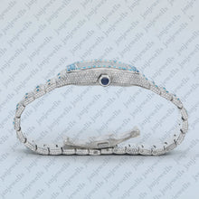 Stylish White-Blue Moissanite Fully Iced Out Watch